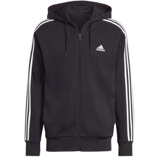 Sudadera con Capucha Adidas 3 Bandas Negra