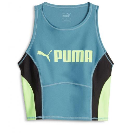 Camiseta Tirantes Puma FIT EVERSCULPT Mujer Verde/Lima/Negro [0]