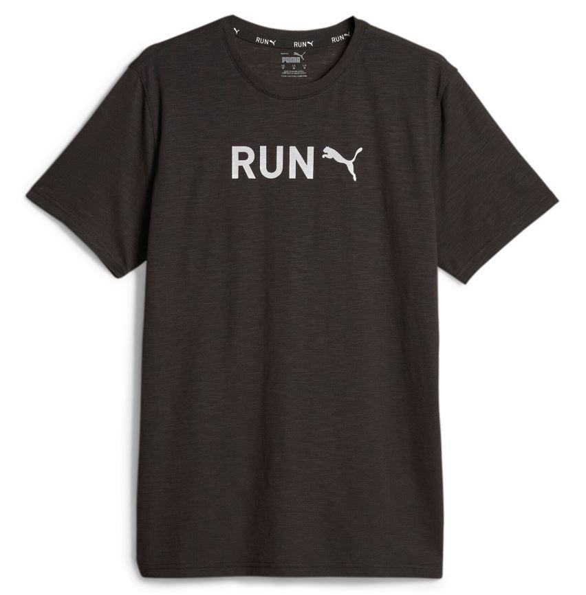 Camiseta Puma Graphic Tee Run Negro/Plateado