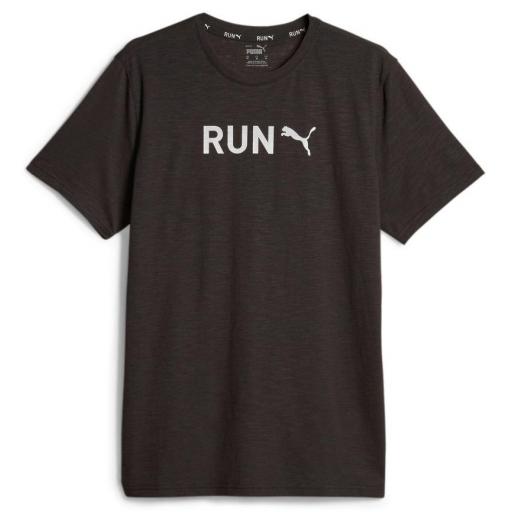 Camiseta Puma Graphic Tee Run Negro/Plateado [0]
