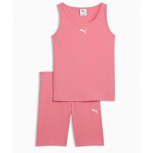 Conjunto Puma Essentials Elevated Niñas Rosa [0]