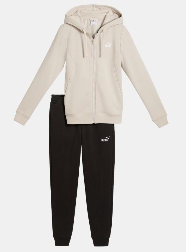 Chándal Puma Hooded Sweat Suit Beige/Negro