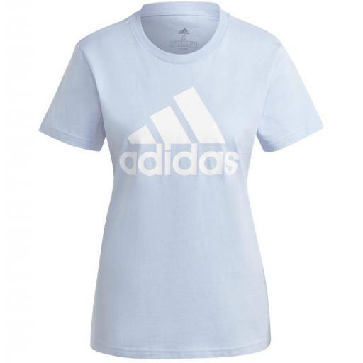 Camiseta Adidas Loungewear Big Logo Tee Mujer Azul/Blanco [0]