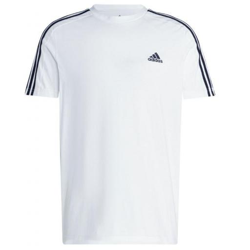 Camiseta Adidas Single Jersey 3 Bandas Blanco/Negro