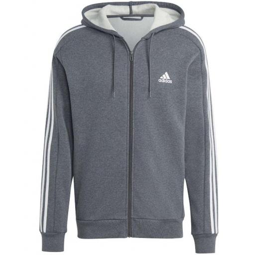 Sudadera con Capucha Adidas 3 Bandas Gris Oscuro [0]