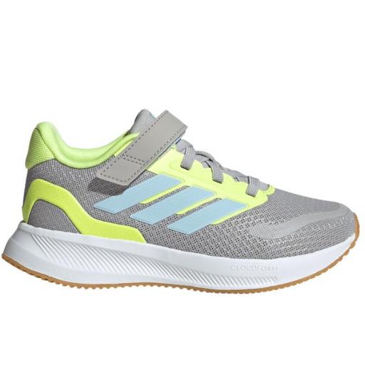 Zapatillas Adidas Runfalcon 5 PS Velcro Gris/Amarillo