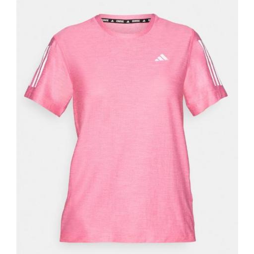 Camiseta Adidas Own The Run Tee Mujer Rosa Fluor [0]