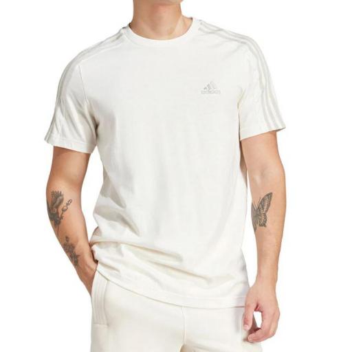 Camiseta Adidas Essentials 3 Bandas Off White