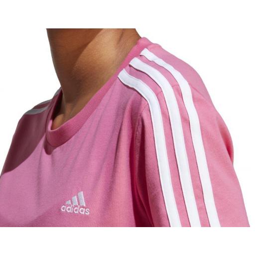Camiseta Adidas Single Jersey 3 Bandas Mujer Rosa [1]