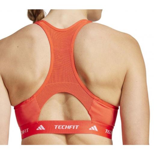 Sujetador Deportivo Adidas Techfit Mid Bra Coral [2]