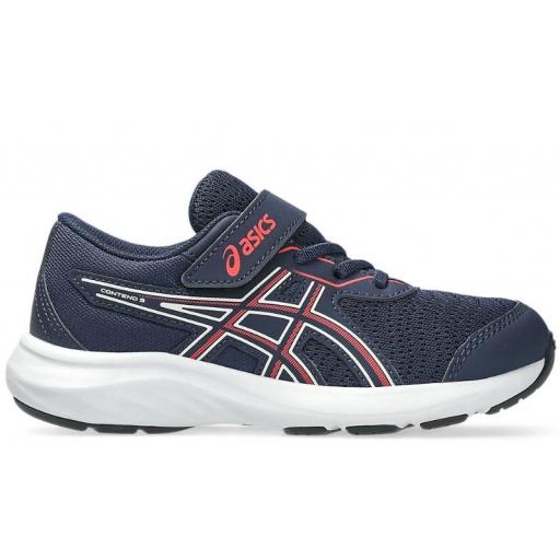 Zapatillas Asics Contend 9 PS Velcro Azul/Rojo