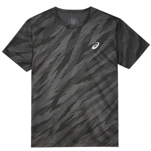 Camiseta Asics Core All Over Print Gris/Negro [0]