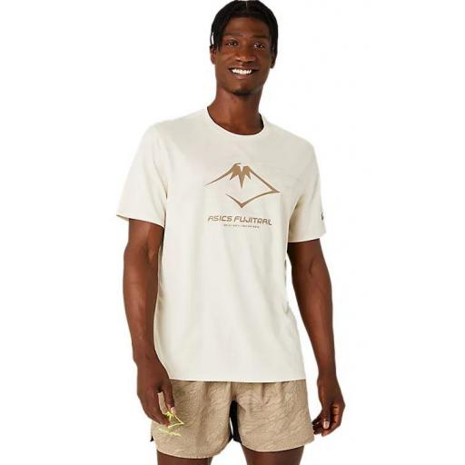 Camiseta Asics Fujitrail Logo SS Top Beige/Avena