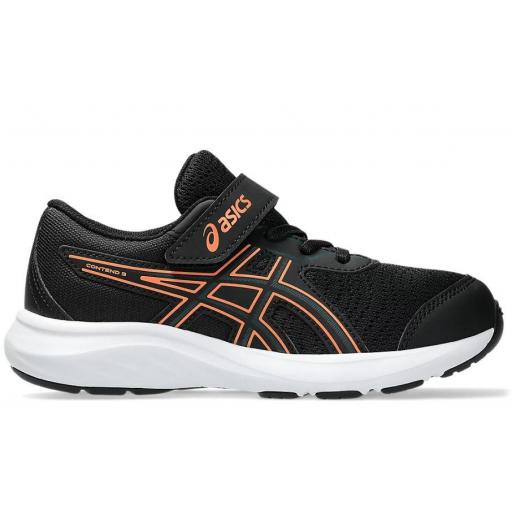 Zapatillas Asics Contend 9 PS Negro/Naranja