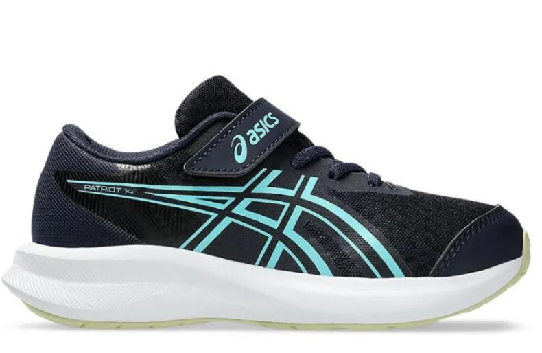 Zapatillas Asics Patriot 14 PS Velcro Azul Marino/Celeste