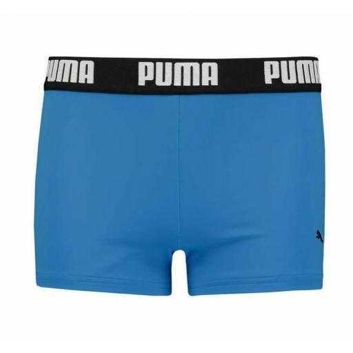 Bañador Puma Swim Boys Logo Trunk Boxer Azul
