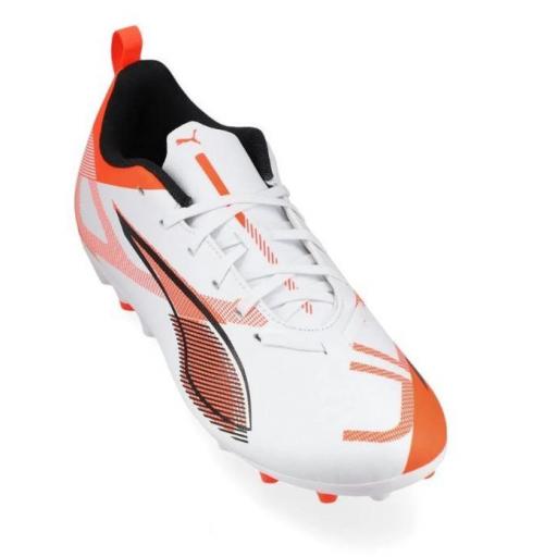 Bota Fútbol Puma Ultra 5 Play MG Niños Blanco/Naranja [1]