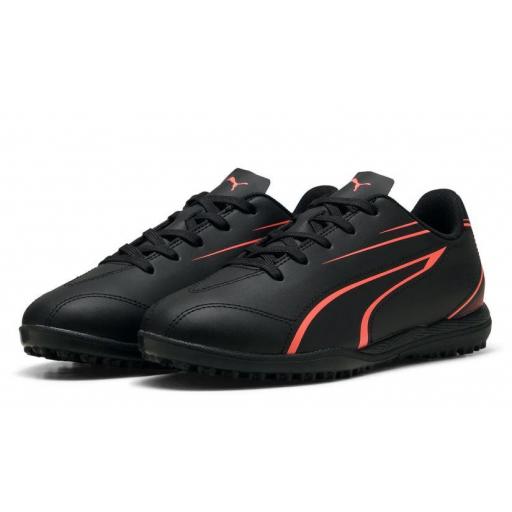 Bota Fútbol Puma Vitoria Turf Jr Negro/Naranja [1]