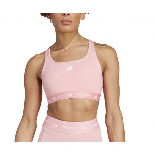 Sujetador Deportivo Adidas Techfit Mid Bra Rosa [1]