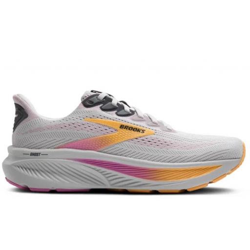 Zapatillas Brooks Ghost 17 Mujer Gris/Naranja