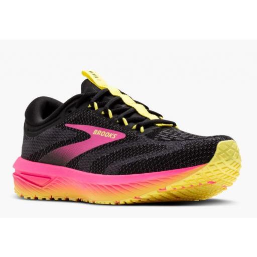 Zapatillas Brooks Revel 7 Negro/Rosa/Amarillo [1]