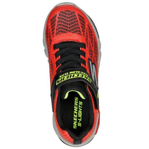 Zapatillas Skechers Flex Glow-Elite Luces Velcro Rojo/Negro [2]