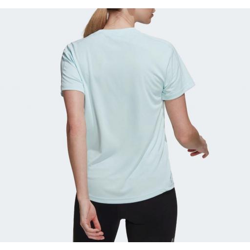 Camiseta Adidas Run It Tee Mujer Azul Celeste [2]