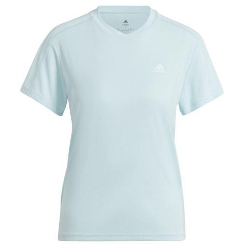 Camiseta Adidas Run It Tee Mujer Azul Celeste