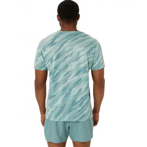 Camiseta Asics All Over Print SS Top Verde Celadon [2]