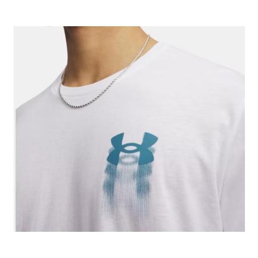 Camiseta Under Armour Blur Logo Blanco/Azul [1]