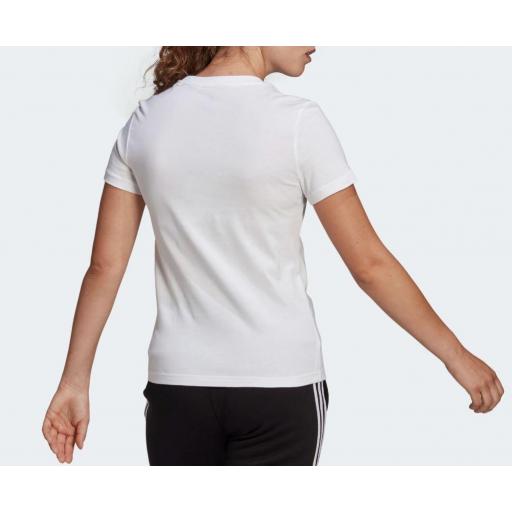 Camiseta Adidas Essentials Slim Logo Mujer Blanco [3]