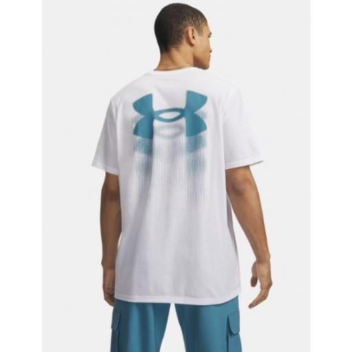 Camiseta Under Armour Blur Logo Blanco/Azul [2]