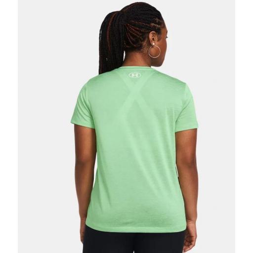 Camiseta Under Armour Tech SSC Twist Mujer Verde Claro [2]