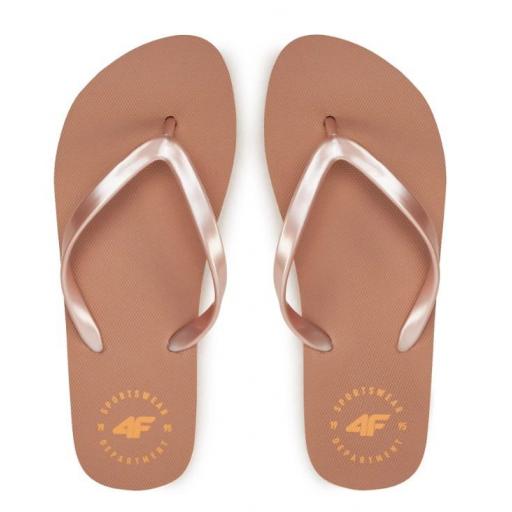 Chanclas 4F F018A Mujer Marrón Claro