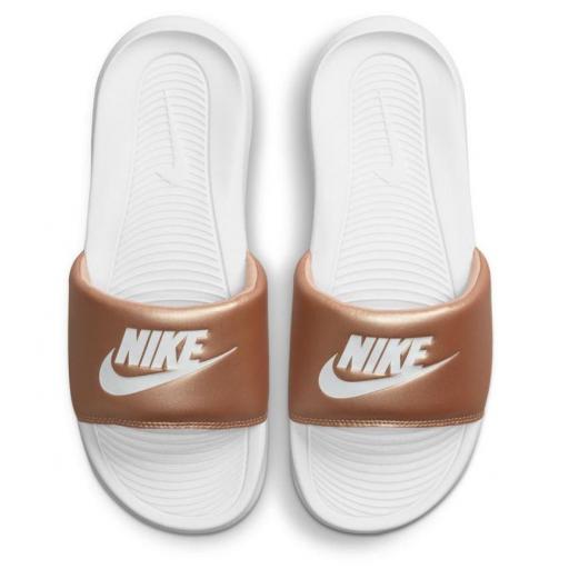Chanclas Nike Victori One Slide Mujer Blanco/Bronce [0]