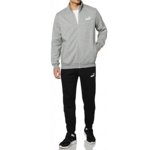 Chándal Puma Clean Sweat Suit Fl Gris/Negro [1]