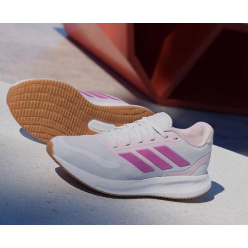 Zapatillas Adidas Runfalcon 5 J Blanco/Rosa [3]