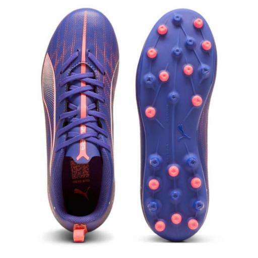 Bota Fútbol Puma Ultra 5 Play MG Jr Azul/Rosa [4]