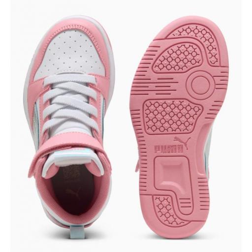Zapatillas Puma Rebound V6 Mid Space Belle Rosa/Blanco [3]