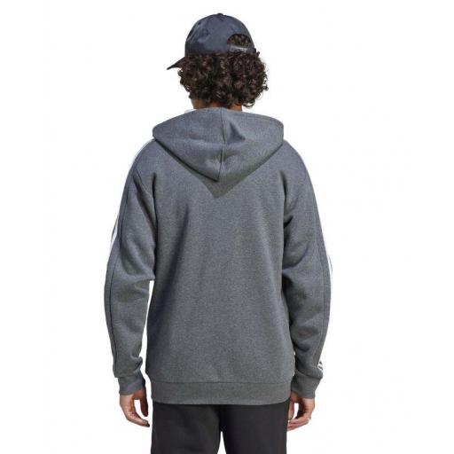 Sudadera con Capucha Adidas 3 Bandas Gris Oscuro [3]