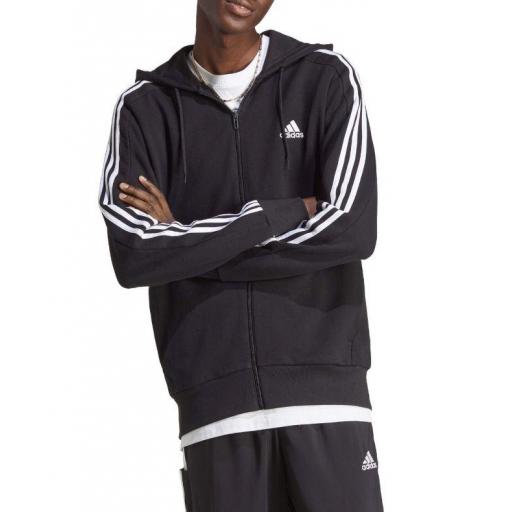 Sudadera con Capucha Adidas 3 Bandas Negra [1]