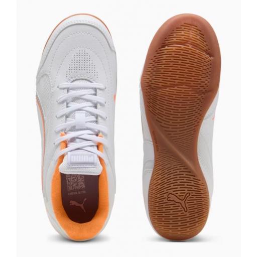 Zapatillas Fútbol Sala Puma Truco IV Jr Blanco/Naranja [3]