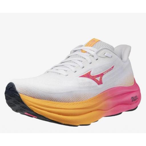Zapatillas Mizuno Wave Sky 9 Blanco/Rosa/Naranja [2]