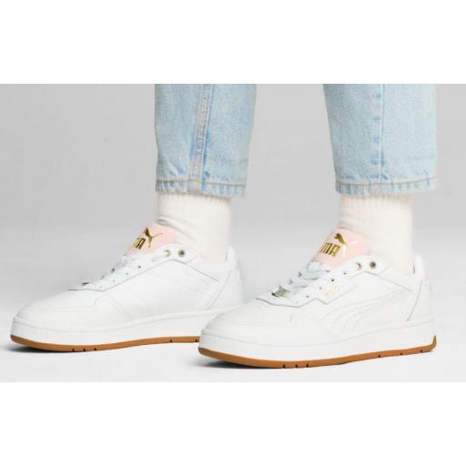 Zapatillas Puma Court Classic Lux Blanco/Rosa/Oro [1]