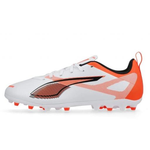 Bota Fútbol Puma Ultra 5 Play MG Niños Blanco/Naranja