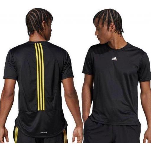 Camiseta Adidas Hiit 3S Tee Negro/Amarillo [1]