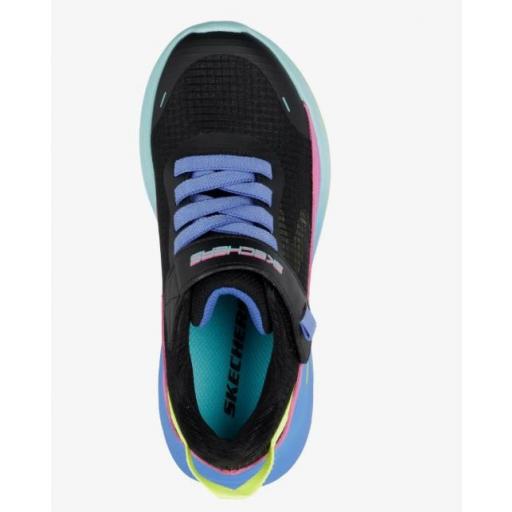 Zapatillas Skechers Wave 92 Velcro Negro/Azul/Rosa [2]