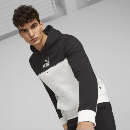 Sudadera con Capucha Puma ESS Block x Tape Blanco/Negro [1]