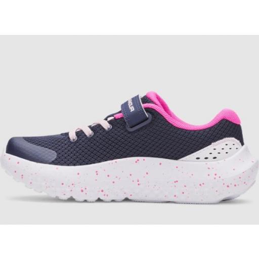 Zapatillas Under Armour Surge 4 AC PS Velcro Azul/Rosa [1]