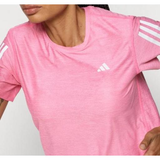 Camiseta Adidas Own The Run Tee Mujer Rosa Fluor [1]